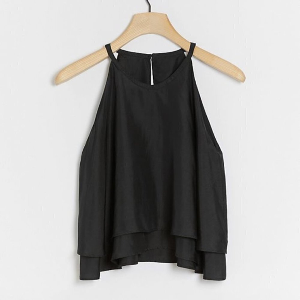 New MAIA BERGMAN | Hedda Tiered 100% Silk Top Size Large